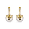 Thumbnail Image 1 of Le Vian Garden Party Cultured Pearl Bee Earrings 1/5 ct tw Diamonds 14K Honey Gold