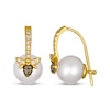 Thumbnail Image 2 of Le Vian Garden Party Cultured Pearl Bee Earrings 1/5 ct tw Diamonds 14K Honey Gold