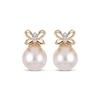 Thumbnail Image 1 of Cultured Pearl & Diamond Accent Earrings 14K Yellow Gold