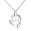 Thumbnail Image 0 of Cultured Pearl Necklace Diamond Accent Sterling Silver