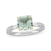Thumbnail Image 0 of Neil Lane Square Emerald-Cut Green Quartz Engagement Ring 3/8 ct tw Diamond 14K White Gold
