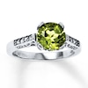 Thumbnail Image 0 of Peridot Ring 1/10 ct tw Diamonds 10K White Gold