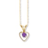 Thumbnail Image 0 of Amethyst Heart Necklace 14K Yellow Gold 15"