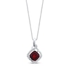 Thumbnail Image 0 of Garnet Necklace 1/10 ct tw Diamonds Sterling Silver