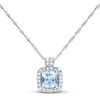 Thumbnail Image 0 of Aquamarine Necklace 1/10 ct tw Diamonds 10K White Gold