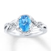 Thumbnail Image 0 of Blue Topaz Ring Diamond Accents Sterling Silver