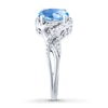 Thumbnail Image 2 of Blue Topaz Ring Diamond Accents Sterling Silver