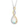 Thumbnail Image 0 of Diamond Necklace Lab-Created Opal Sterling Silver/10K Gold
