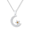 Thumbnail Image 0 of Star and Moon Necklace 1/20 ct tw Diamonds Sterling Silver