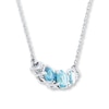 Thumbnail Image 2 of Aquamarine Necklace Diamond Accents 10K White Gold