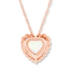 Thumbnail Image 2 of Heart Necklace Lab-Created Opal 10K Rose Gold