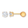 Thumbnail Image 0 of Young Teen Earrings Cubic Zirconia 14K Yellow Gold