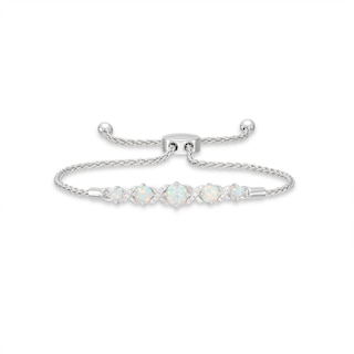 Lab Created Opal Bolo Bracelet Sterling Silver Kay Lab Created Opal Bolo Bracelet Sterling Silver Kay