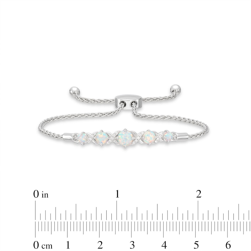 Lab-Created Opal Bolo Bracelet Sterling Silver