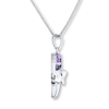 Thumbnail Image 1 of Elephant Necklace Amethyst Sterling Silver