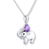 Thumbnail Image 2 of Elephant Necklace Amethyst Sterling Silver