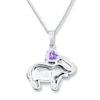 Thumbnail Image 3 of Elephant Necklace Amethyst Sterling Silver