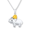 Thumbnail Image 0 of Elephant Necklace Citrine Sterling Silver