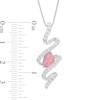 Thumbnail Image 1 of Lab-Created Pink Opal Necklace Sterling Silver
