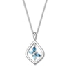 Thumbnail Image 1 of Convertible Butterfly Necklace Blue Topaz Sterling Silver