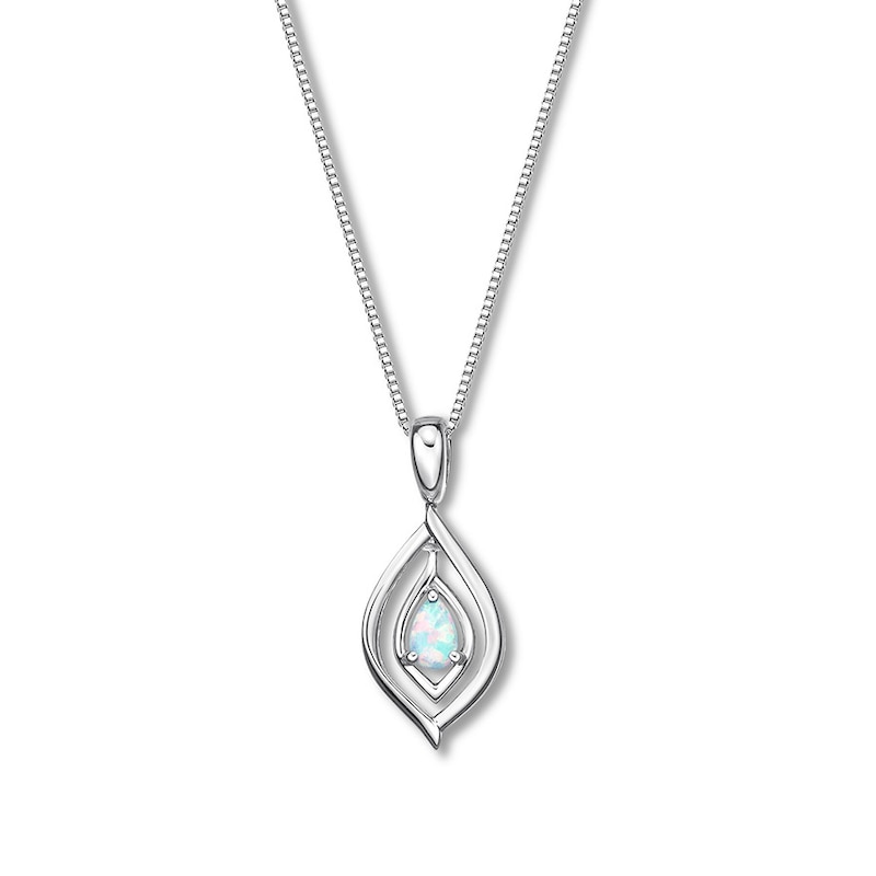 Convertible Blue Topaz/Lab-Created Opal Necklace Sterling Silver