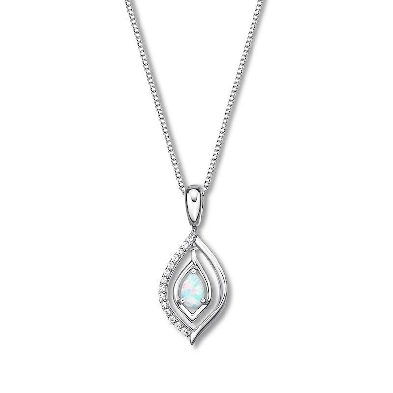 Convertible Blue Topaz/Lab-Created Opal Necklace Sterling Silver