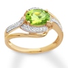 Thumbnail Image 3 of Peridot Ring 1/10 ct tw Diamonds 10K Yellow Gold