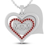 Thumbnail Image 1 of Garnet MOM Heart Necklace Sterling Silver 18"