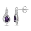 Thumbnail Image 0 of Amethyst & Lab-Created Sapphire Earrings in Sterling Silver