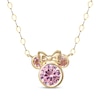 Thumbnail Image 0 of Children's Minnie Mouse Pink Cubic Zirconia Necklace 14K Yellow Gold 13"
