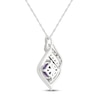Thumbnail Image 2 of Amethyst & White Topaz Necklace Sterling Silver 18"