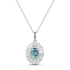 Thumbnail Image 0 of Swiss Blue Topaz & White Lab-Created Sapphire Necklace Sterling Silver 17"