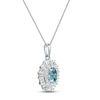 Thumbnail Image 1 of Swiss Blue Topaz & White Lab-Created Sapphire Necklace Sterling Silver 17"