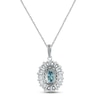 Thumbnail Image 2 of Swiss Blue Topaz & White Lab-Created Sapphire Necklace Sterling Silver 17"