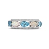 Thumbnail Image 2 of Swiss Blue Topaz/Lab-Created Opal/White Lab-Created Sapphire Ring Sterling Silver