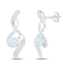 Thumbnail Image 0 of Lab-Created Opal & Diamond Earrings 1/20 ct tw 10K White Gold