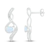 Thumbnail Image 1 of Lab-Created Opal & Diamond Earrings 1/20 ct tw 10K White Gold