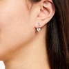 Thumbnail Image 3 of Lab-Created Opal & Diamond Earrings 1/20 ct tw 10K White Gold