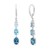 Thumbnail Image 0 of Vibrant Shades Blue Topaz & White Lab-Created Sapphire Dangle Earrings Sterling Silver