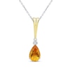 Thumbnail Image 0 of Citrine & Diamond Necklace Sterling Silver/10K Yellow Gold 18"