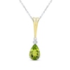 Thumbnail Image 0 of Peridot & Diamond Necklace Sterling Silver/10K Yellow Gold 18"