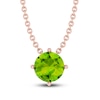 Thumbnail Image 0 of Peridot Solitaire Necklace 10K Rose Gold 18"