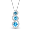 Thumbnail Image 0 of Blue/White Topaz Three-Stone Necklace Sterling Silver 18"