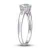 Thumbnail Image 2 of Aquamarine & Diamond Ring 1/20 ct tw Cushion/Round-Cut 10K White Gold