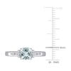 Thumbnail Image 4 of Aquamarine & Diamond Ring 1/20 ct tw Cushion/Round-Cut 10K White Gold