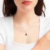 Thumbnail Image 1 of Garnet & White Lab-Created Sapphire Necklace Sterling Silver 18"