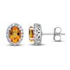 Thumbnail Image 0 of Citrine & White Lab-Created Stud Earrings Sterling Silver