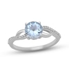 Thumbnail Image 0 of Aquamarine & Diamond Ring 1/15 ct tw Round-Cut Sterling Silver