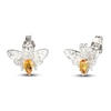 Thumbnail Image 0 of Citrine & White Lab-Created Sapphire Bee Earrings Sterling Silver