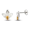 Thumbnail Image 1 of Citrine & White Lab-Created Sapphire Bee Earrings Sterling Silver